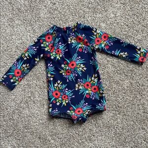 Cat and Jack Long Sleeve One Piece Floral Swimsuit, 18 Months